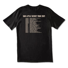 Load image into Gallery viewer, Our Little Secret Tour Tee in black
