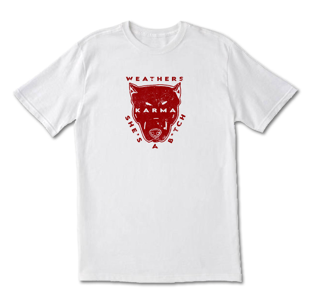 Karma T-Shirt in White - 1 SMALL LEFT