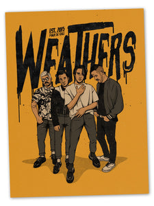 Weathers Hand Drawn Poster in Yellow